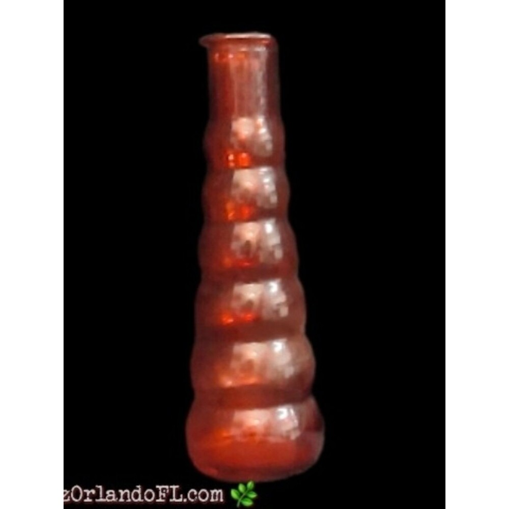 VINTAGE: Ruby Red Ripple Boho Beehive Glass Vase 8.5” Art Deco Home Decor *HTF* - Picture 2 of 8